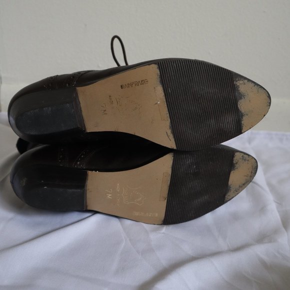 MAINFRAME Vintage 80s Ankle Boots Brown Size 7 - Picture 3 of 5